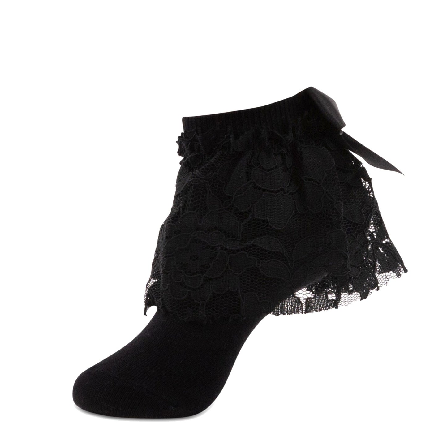 jrp socks black floral lace anklet sock