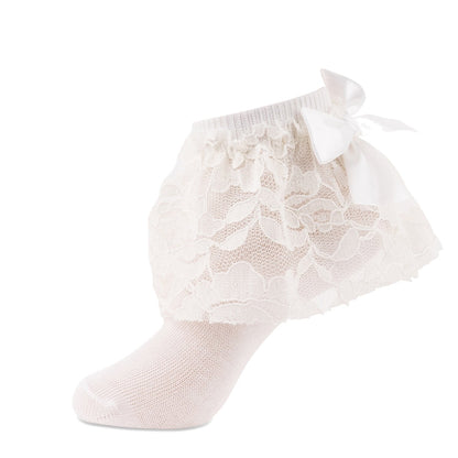 jrp socks ivory floral lace anklet sock
