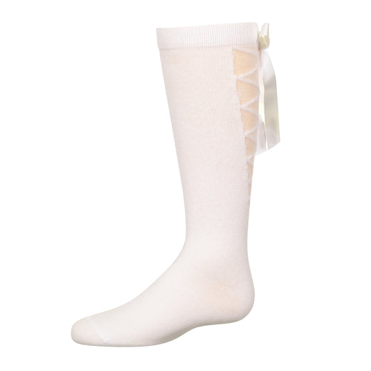 jrp socks white lace up knee high sock