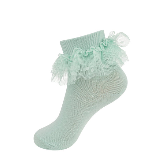 easter polka dot lace anklet mint jrp socks