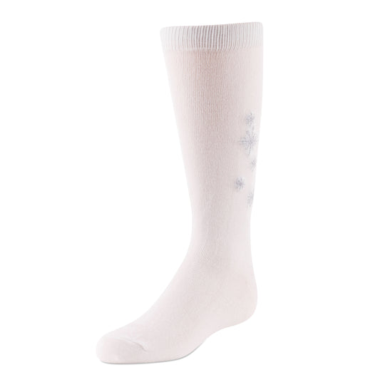 jrp socks white sparkle knee sock with silver starburst