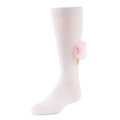 jrp socks white yummy knee high sock with pink ice cream