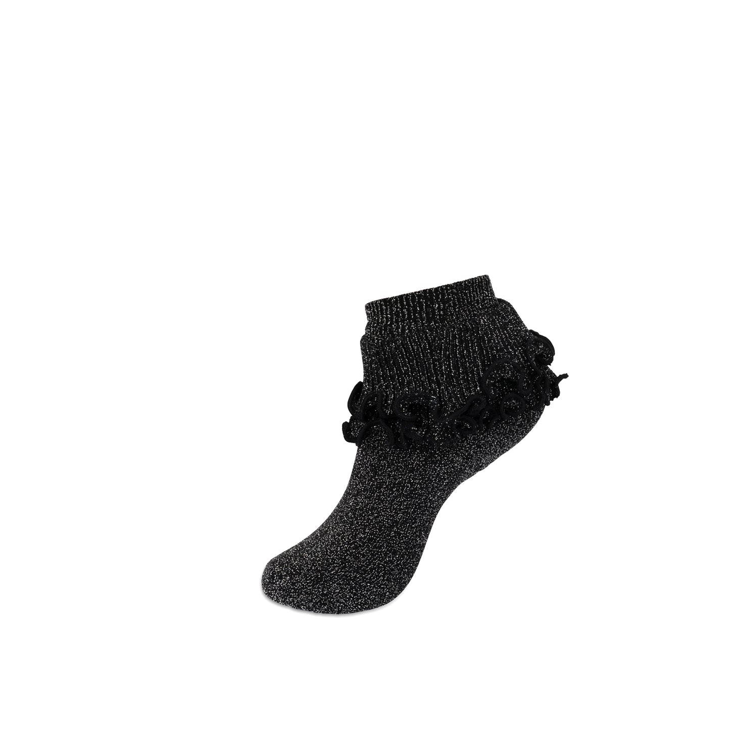 JRP Knit Lace Anklet Black Silver