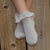 GRAY LINEN RIBBON LACE ANKLET