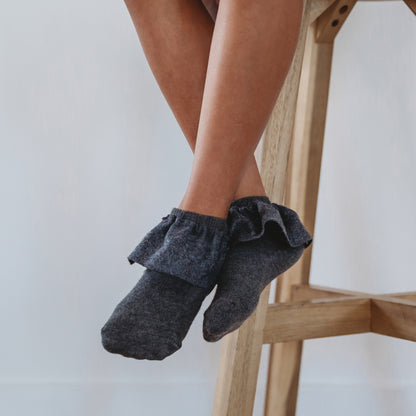 JRP Wool Lace Anklet Charcoal